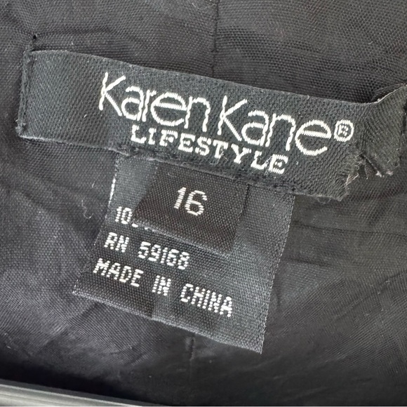 Karen Kane tank top blouse silk embroidery flowers Floral Embroidered Black Top - Picture 5 of 8